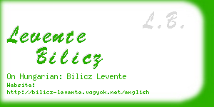 levente bilicz business card